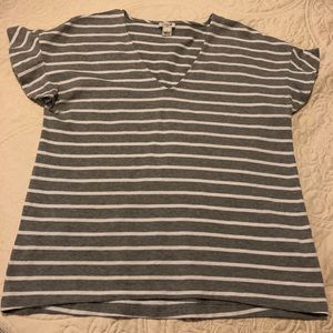J Crew striped, flutter sleeve t-shirt